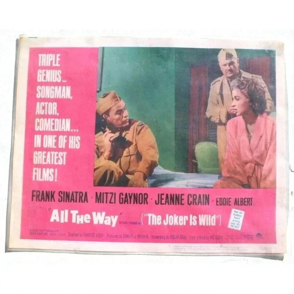 Vintage 1957 Frank Sinatra / Mitzi Gaynot / Jean Crain - All The Way Lobby Card